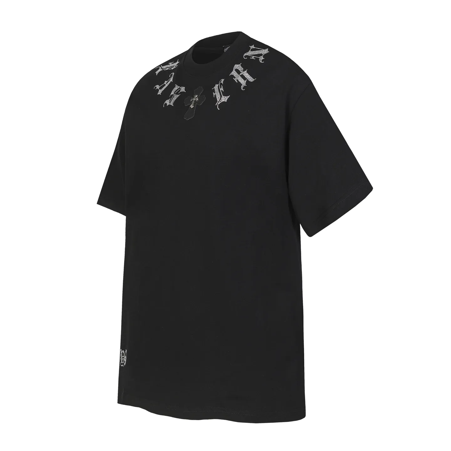 P160 Cross-border running quantity model, please do not place an order if you pursue quality -Chrome Hearts/Chrome Hearts Sanskrit hot diamond Sanskrit horseshoe explosive short-sleeved T-shirt -High weight, high density and high quality, soft, delicate and skin-friendly wool, soft and silky to the touch, excellent warmth and skin-friendly properties -Customized weaving and dyeing, no color difference, no matter the fabric or workmanship details, beat the ordinary version on the market -Colour: black white -Size: S M L XL